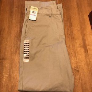 Savane Tan Flat Front Original Khakis 38X34  NWT